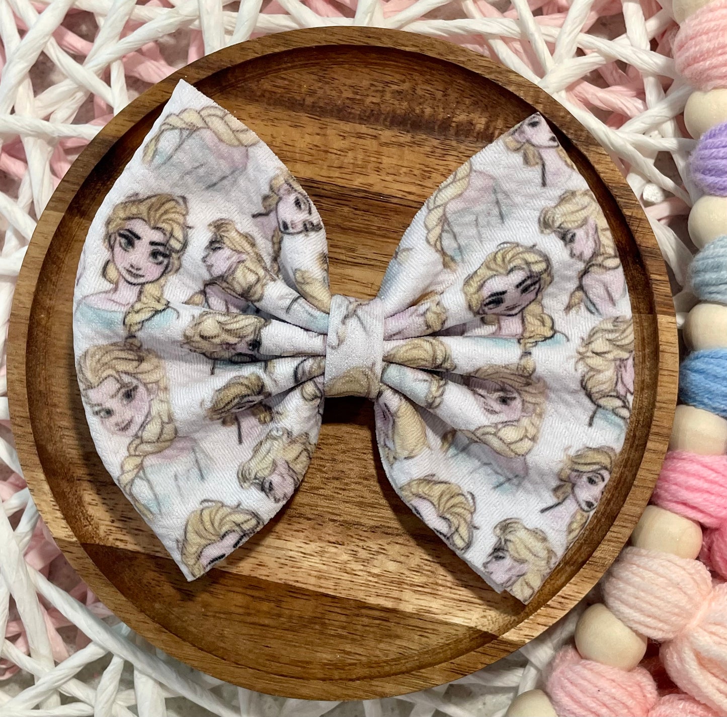 Elsa Sketch Fabric Bow