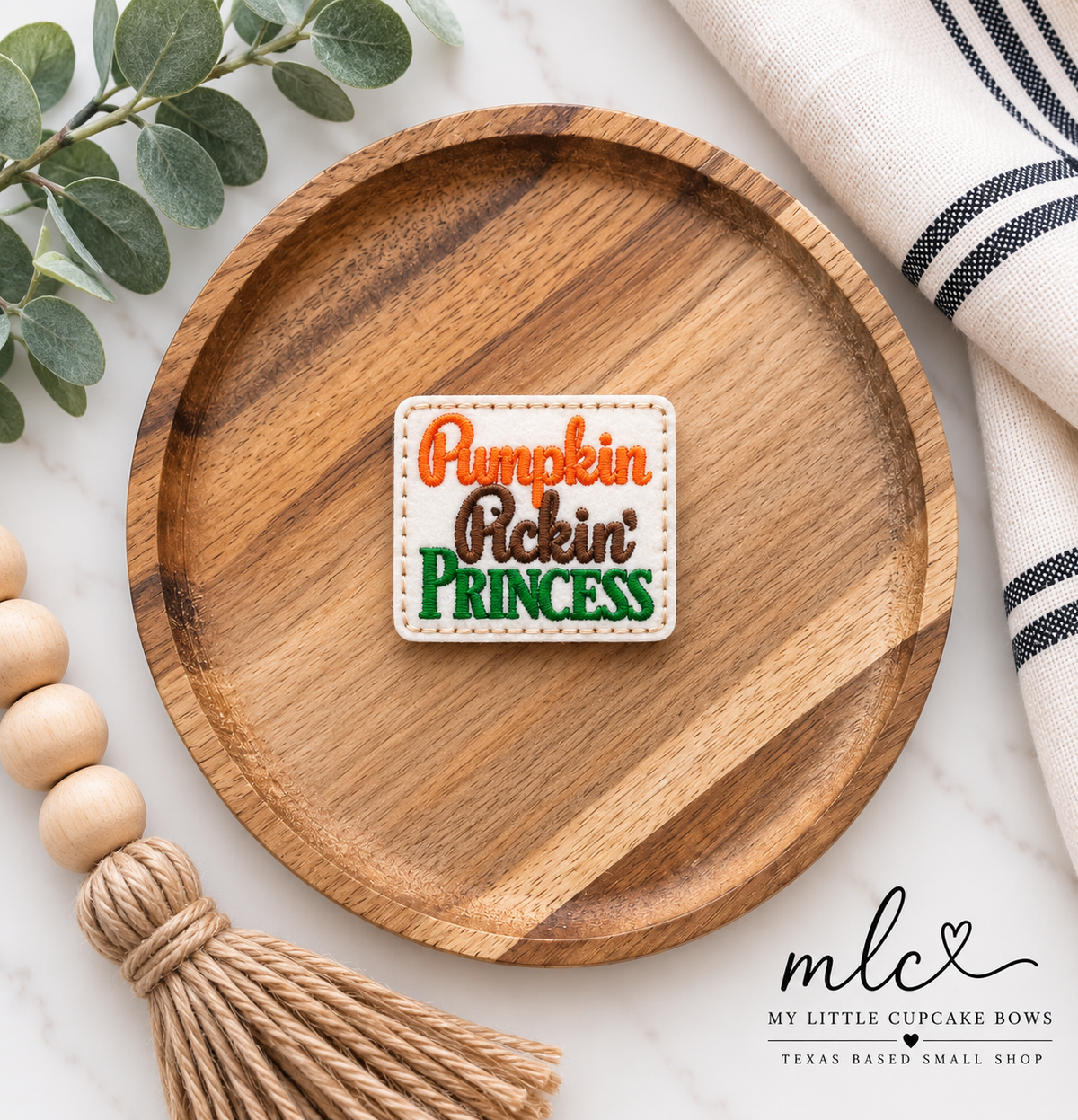 Pumpkin Pickin Princess Feltie Clip