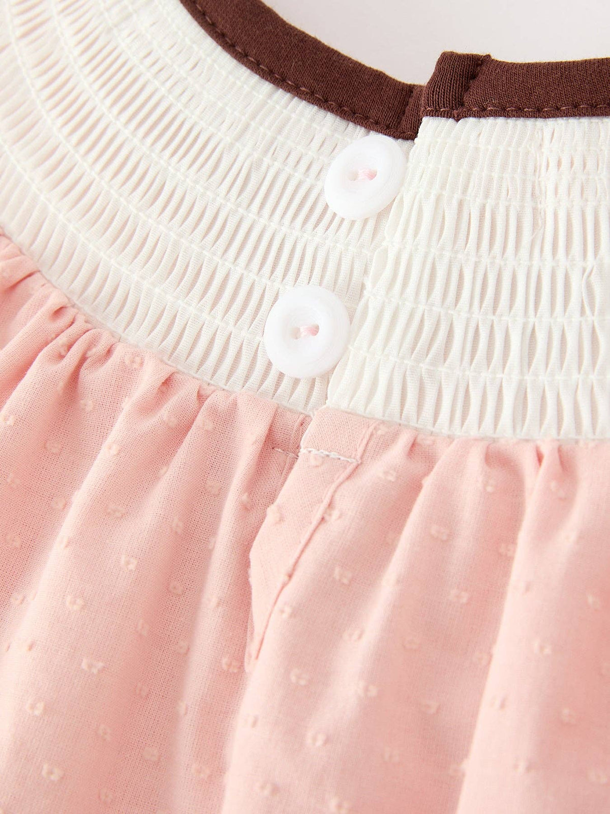 Western Horse Pink Smocked Bow Lace Dress
