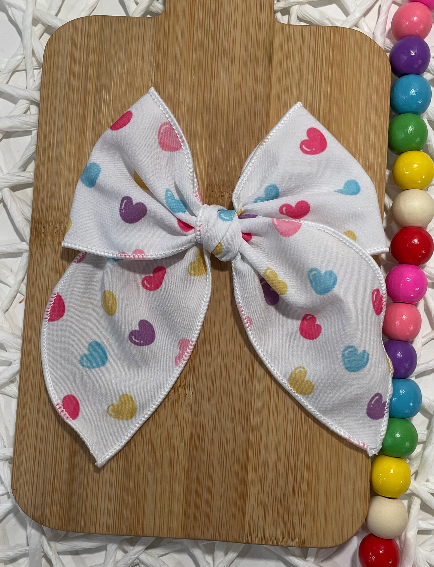 Rainbow Gummy Hearts 4.5in Serged