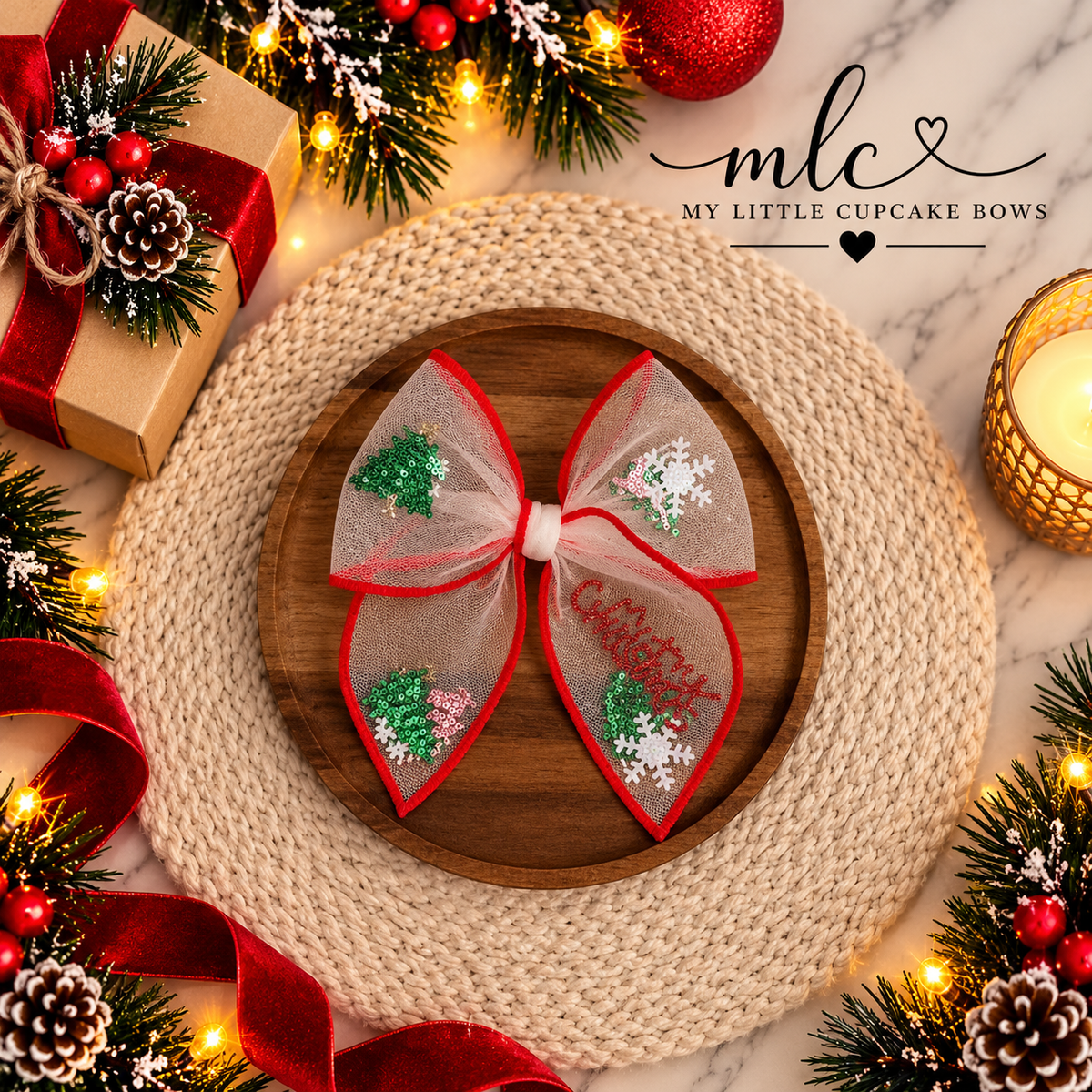 Merry Christmas Shaker Bow