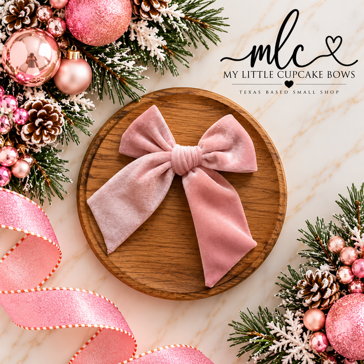 Pink Velvet Sailor Bow