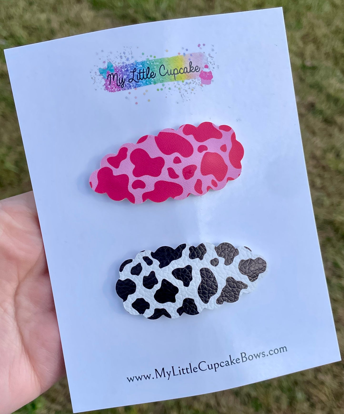 Cow Print Snap Clips