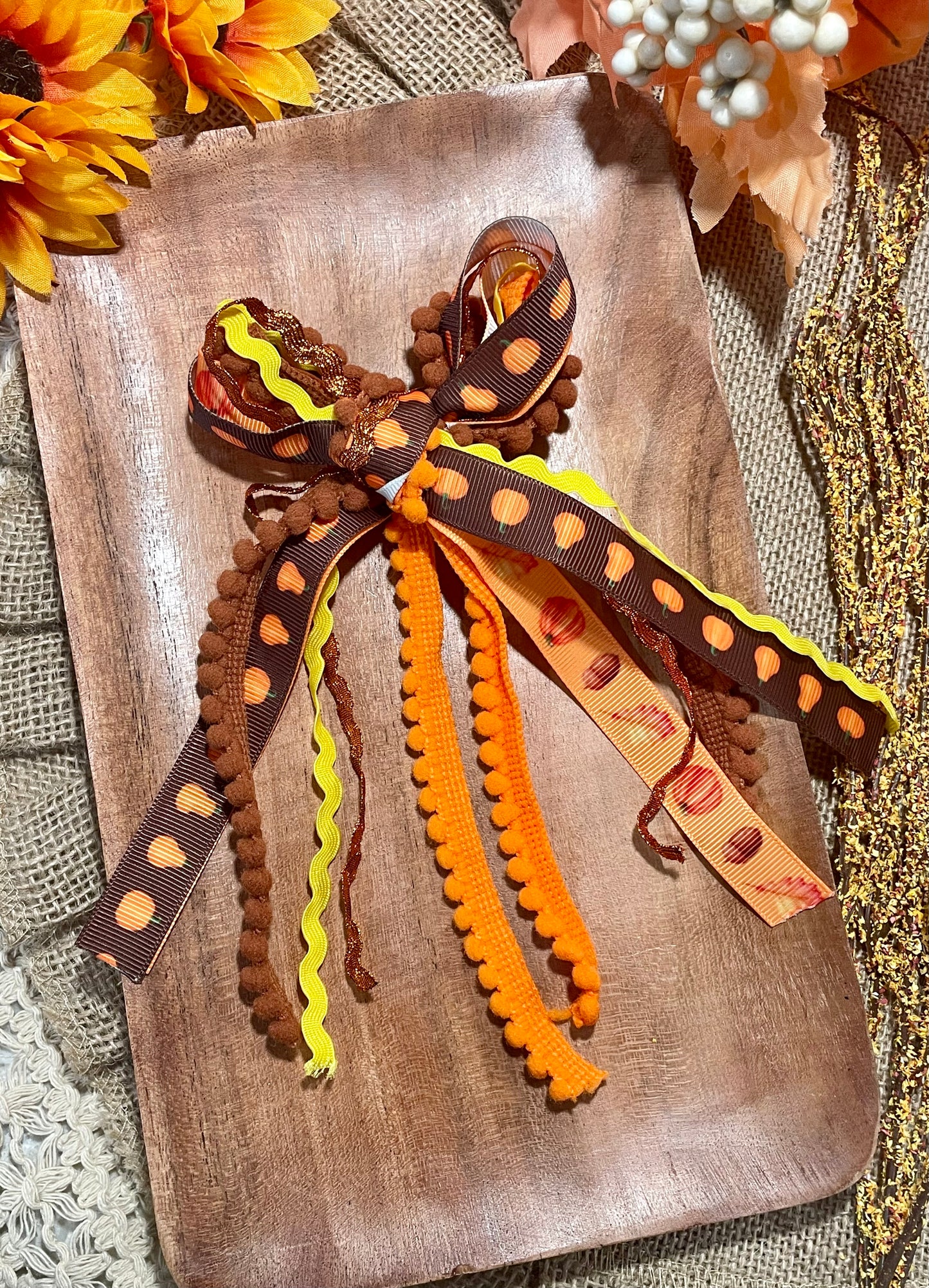 Fall Feels Ribbon Funky Bow