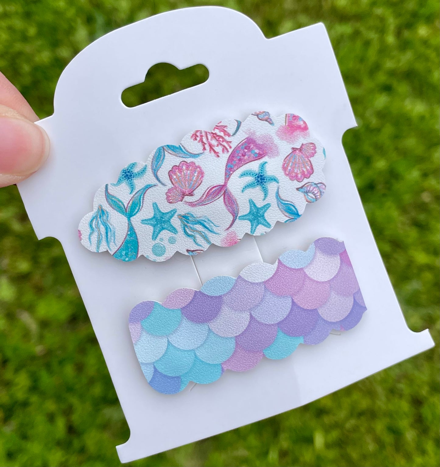 Aqua & Grape Mermaid Tails Snap Clips