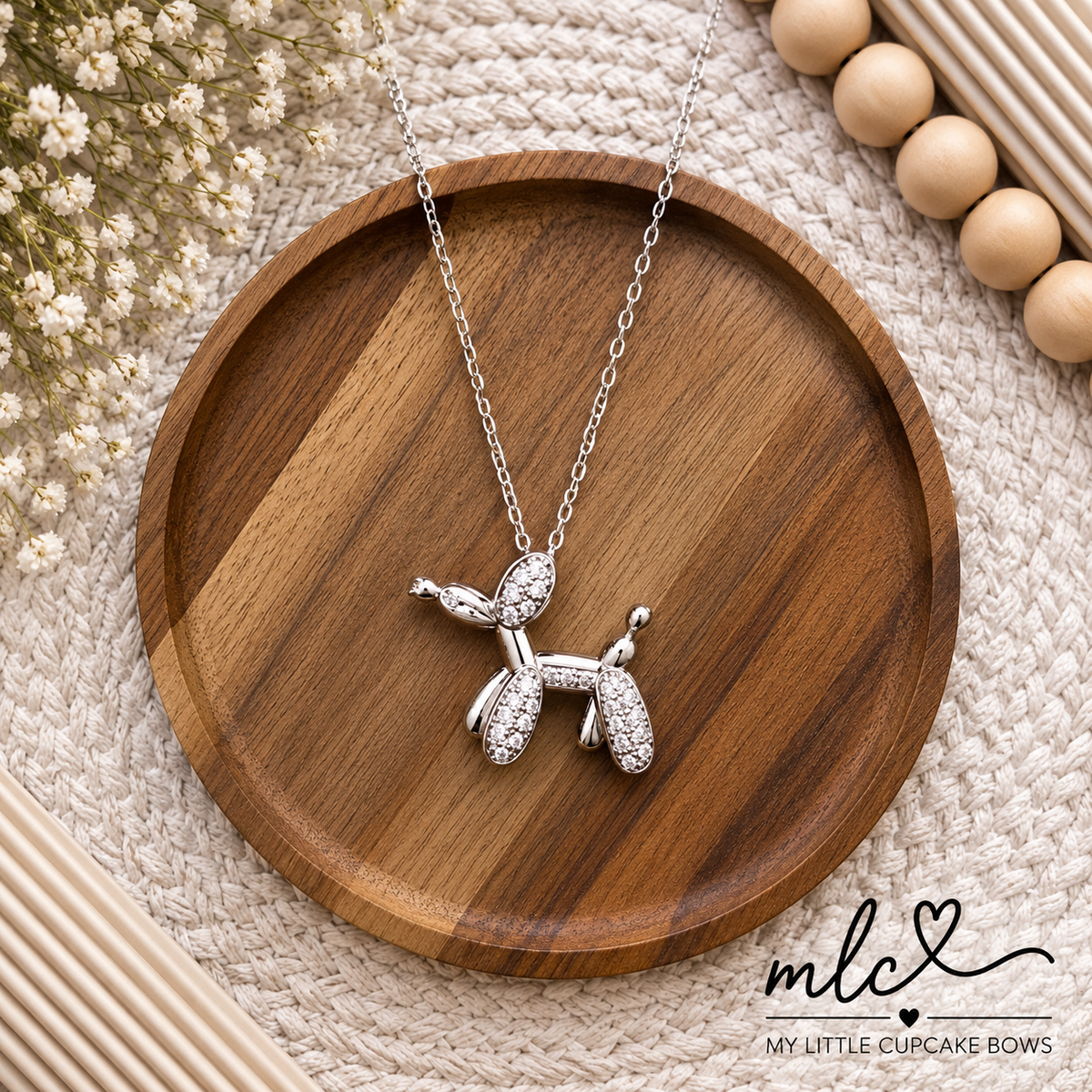 Sparkling Balloon Dog Necklace
