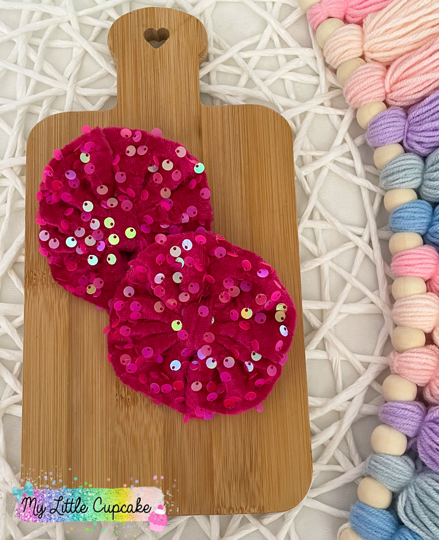 Berry Sequins Fabric Bows