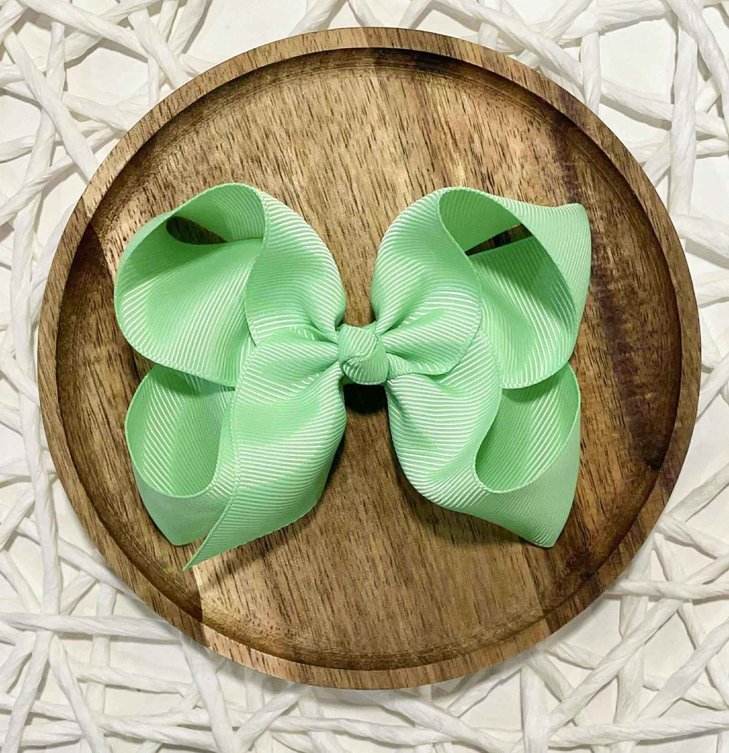 Solid Mint 4in Ribbon Bow