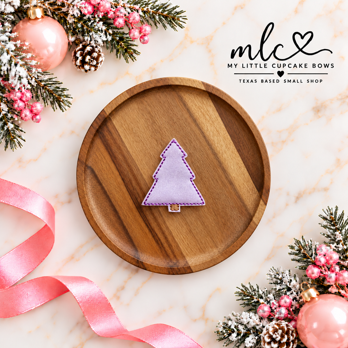 Lilac Shimmer Tree Feltie Clip