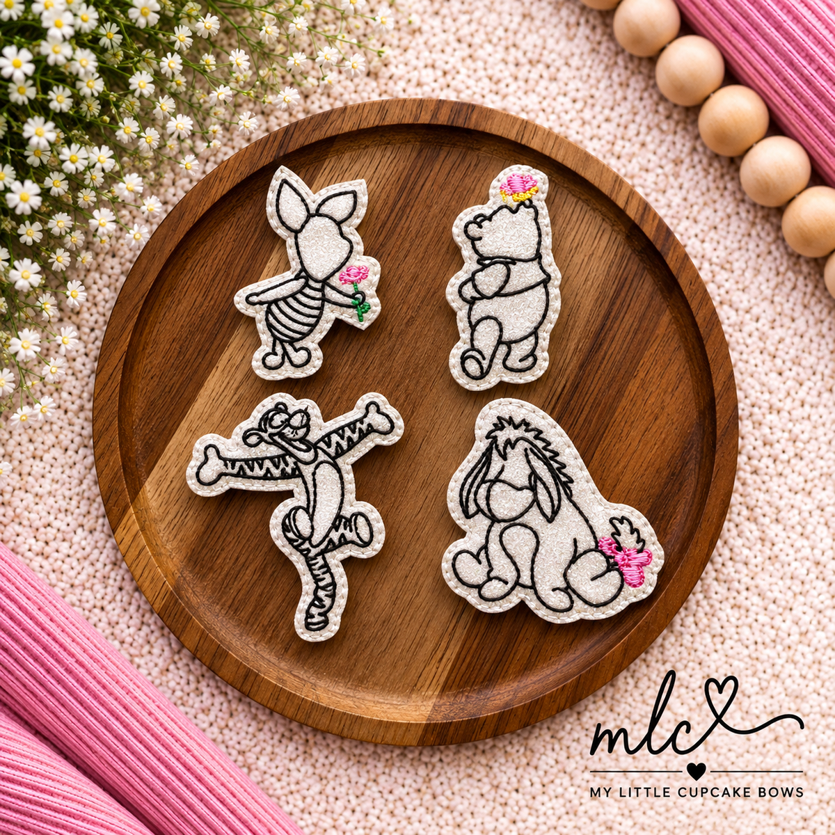 100 Acre Woods Sketch Feltie Clips