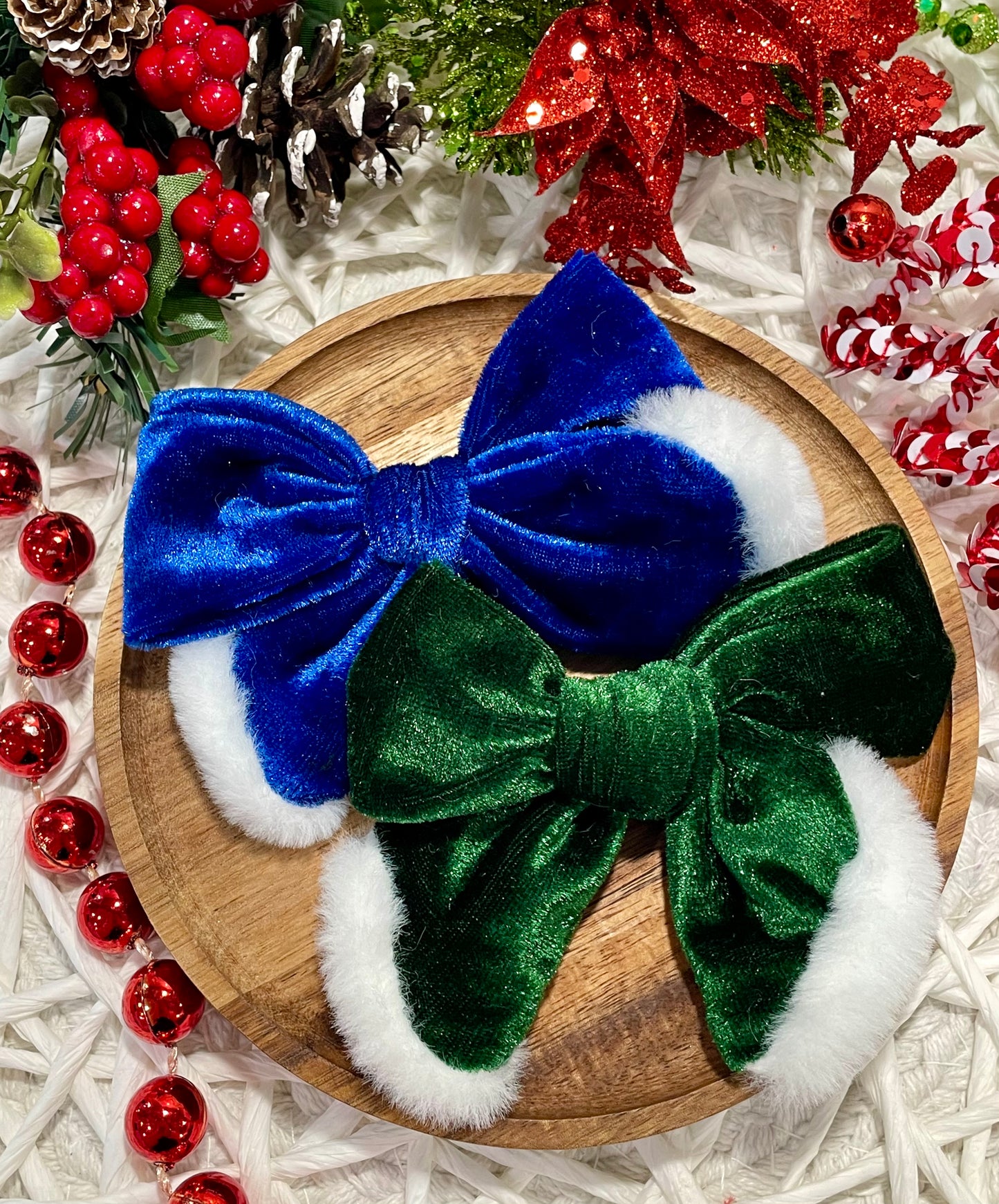 3.5in Velvet/Fur Hand Tied