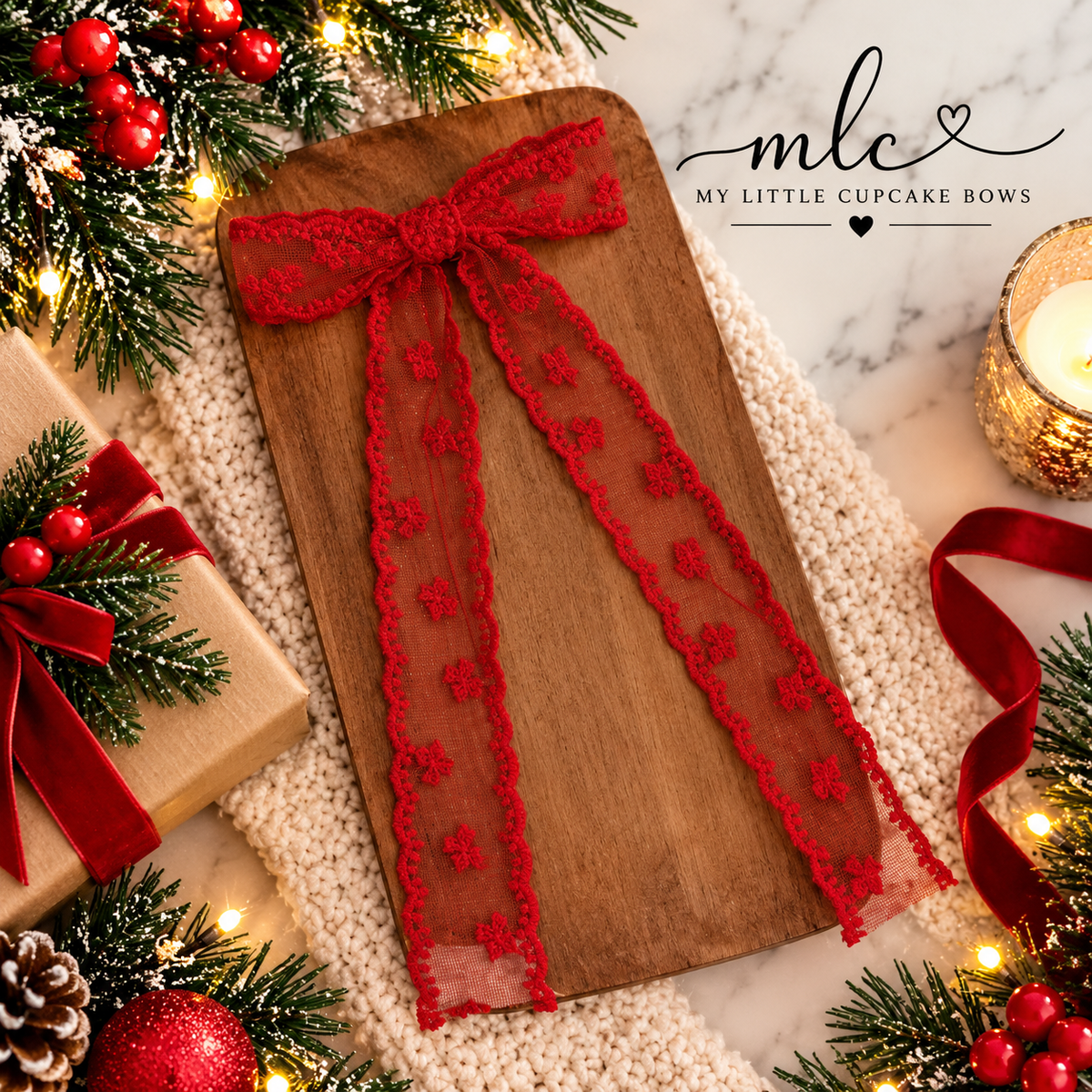 Red Simple Lace Long Tail