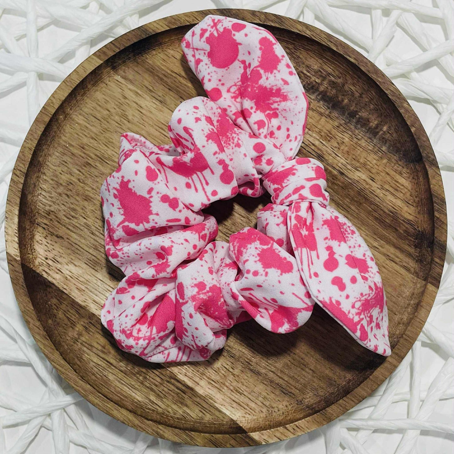Pink Blood Splatter Scrunchie