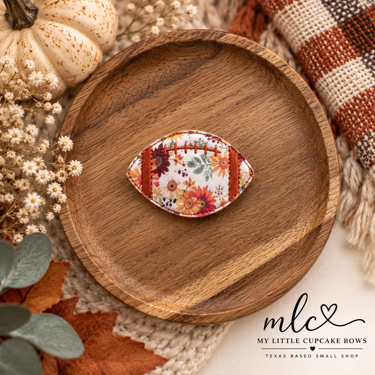 Fall Floral Football Feltie
