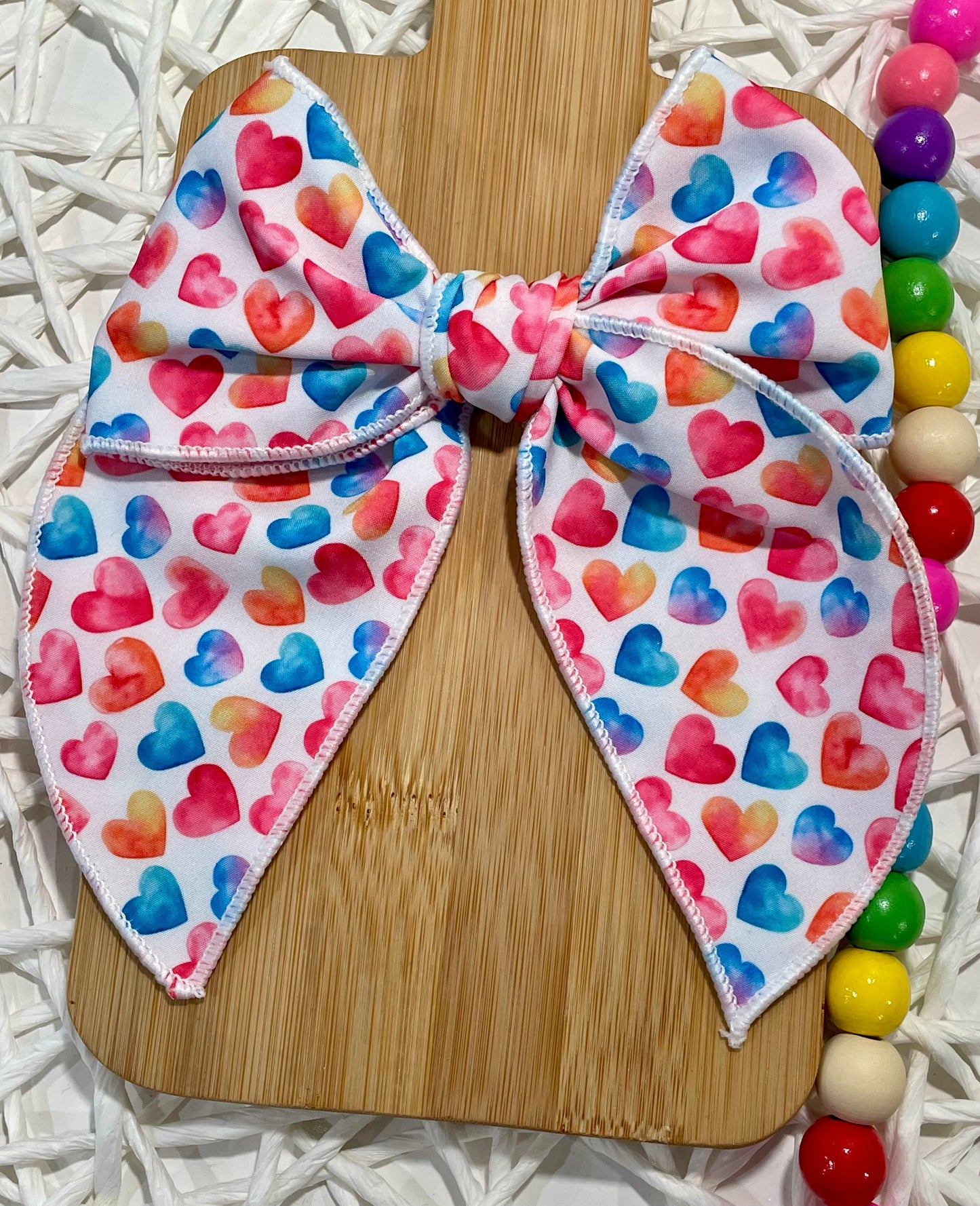 Watercolor Hearts 5.5in Serged