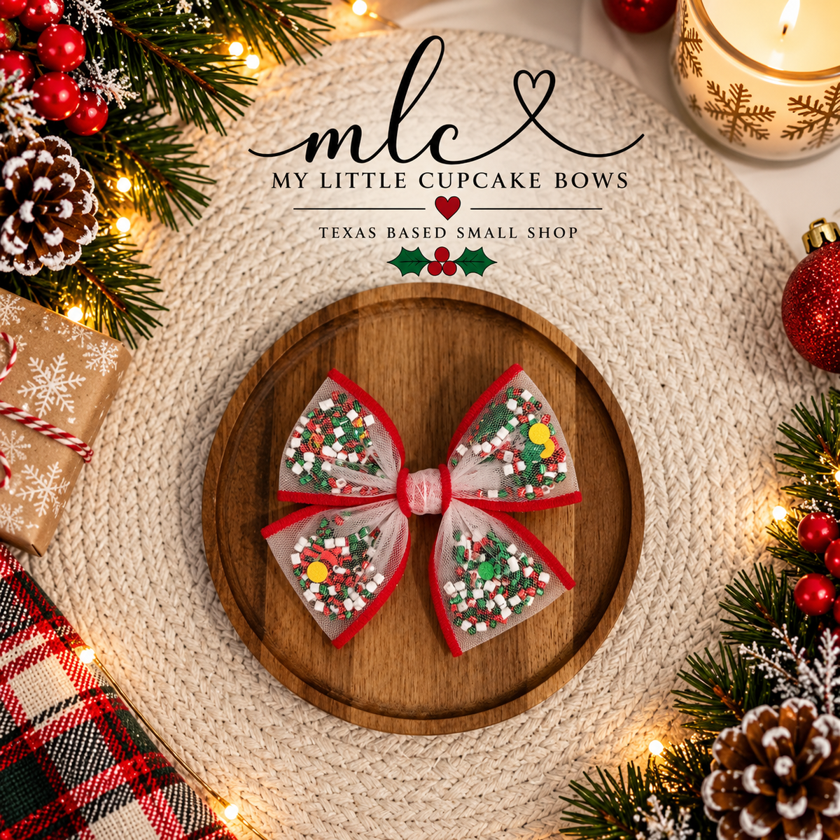 Christmas Sparkle Shaker Bow