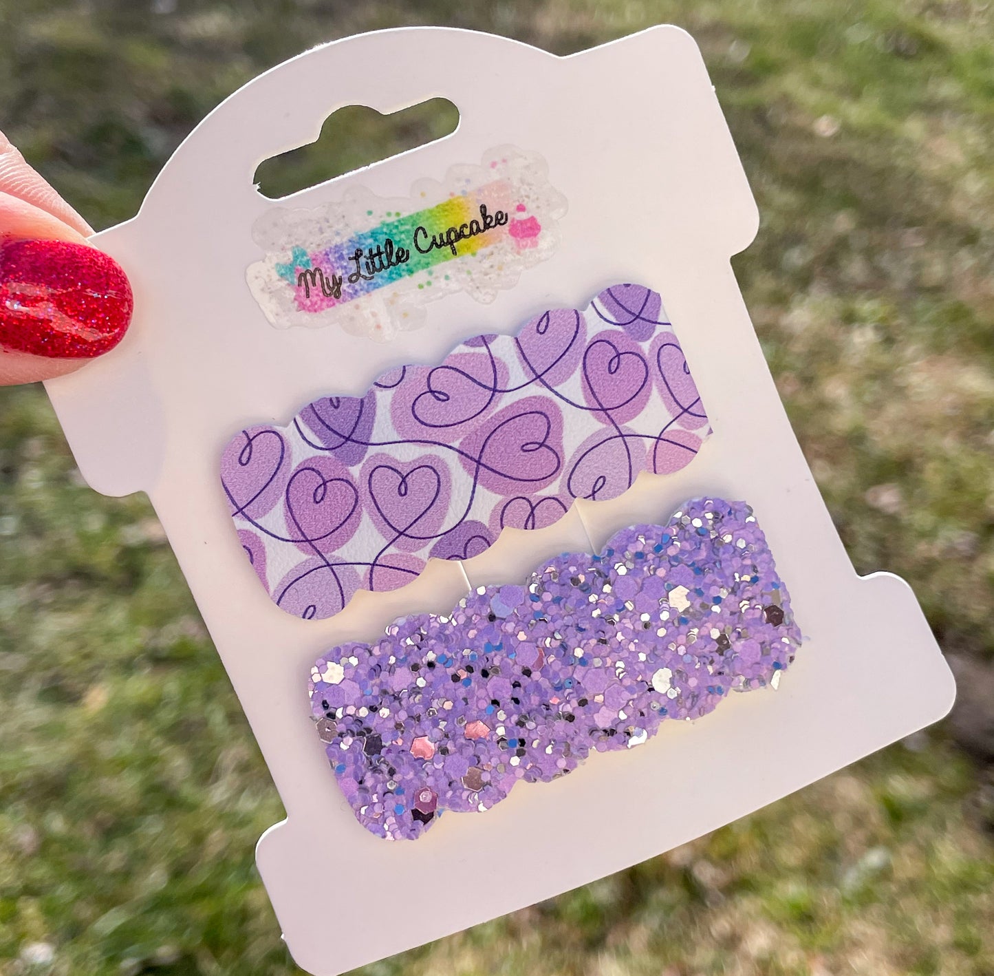 Purple Hearts Snap Clips