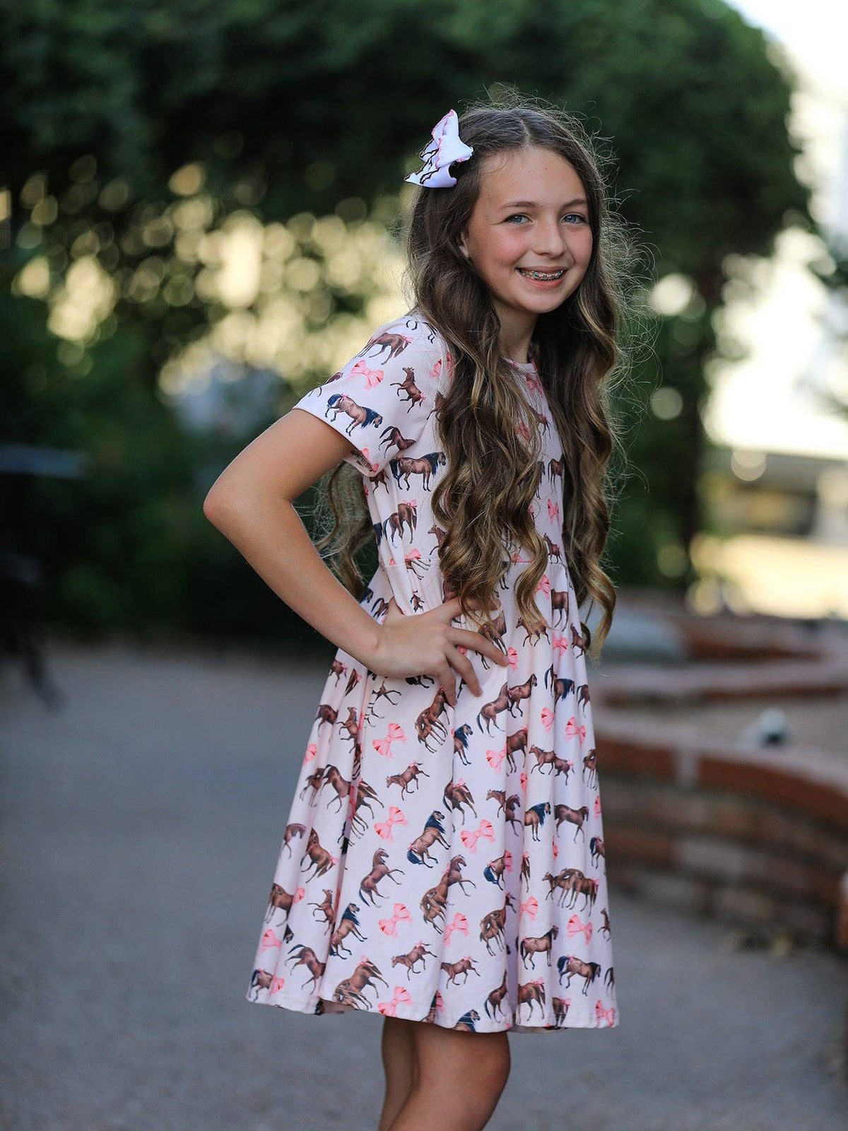 Bows & Horses Twirl Dress