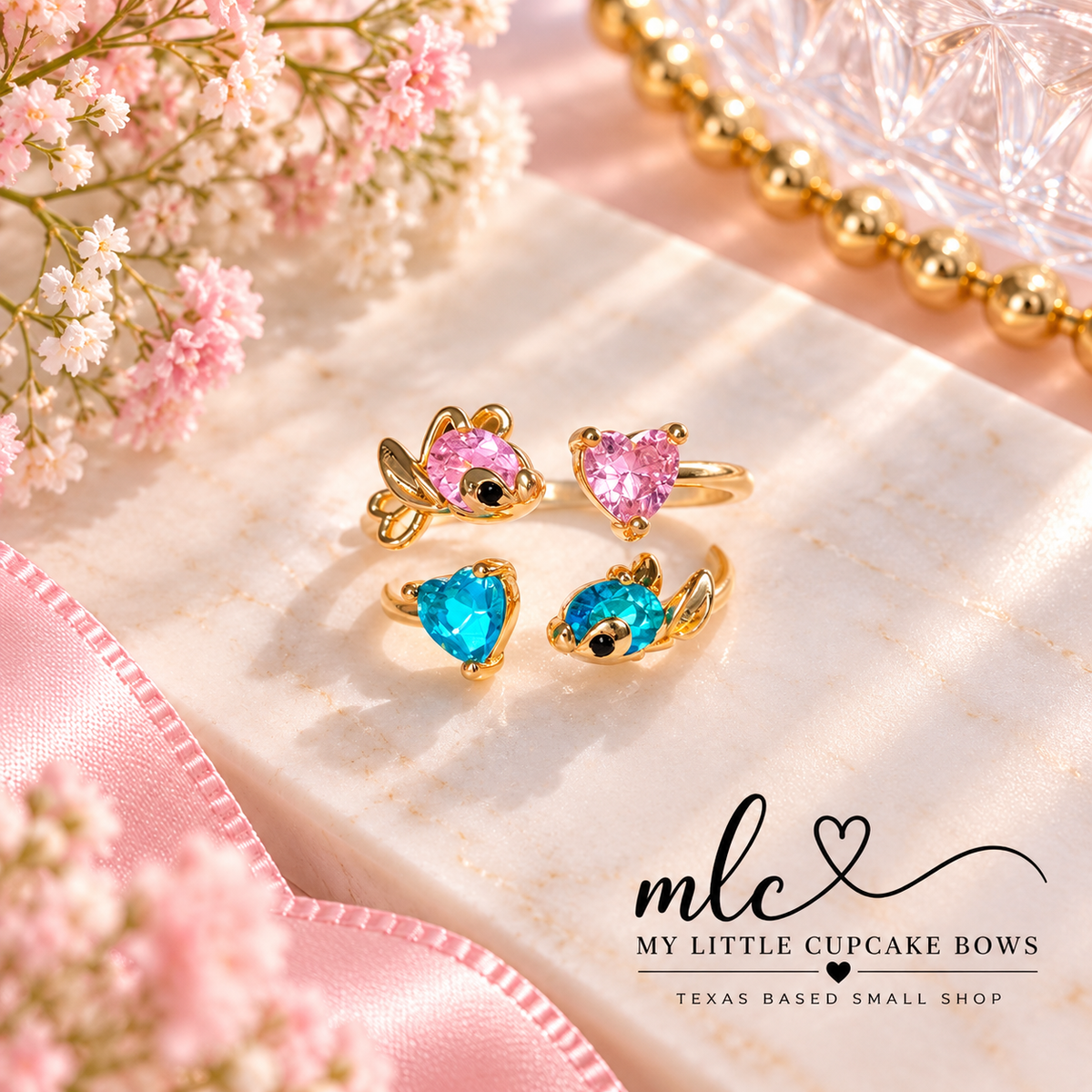 Stitch & Angel Adjustable Rings