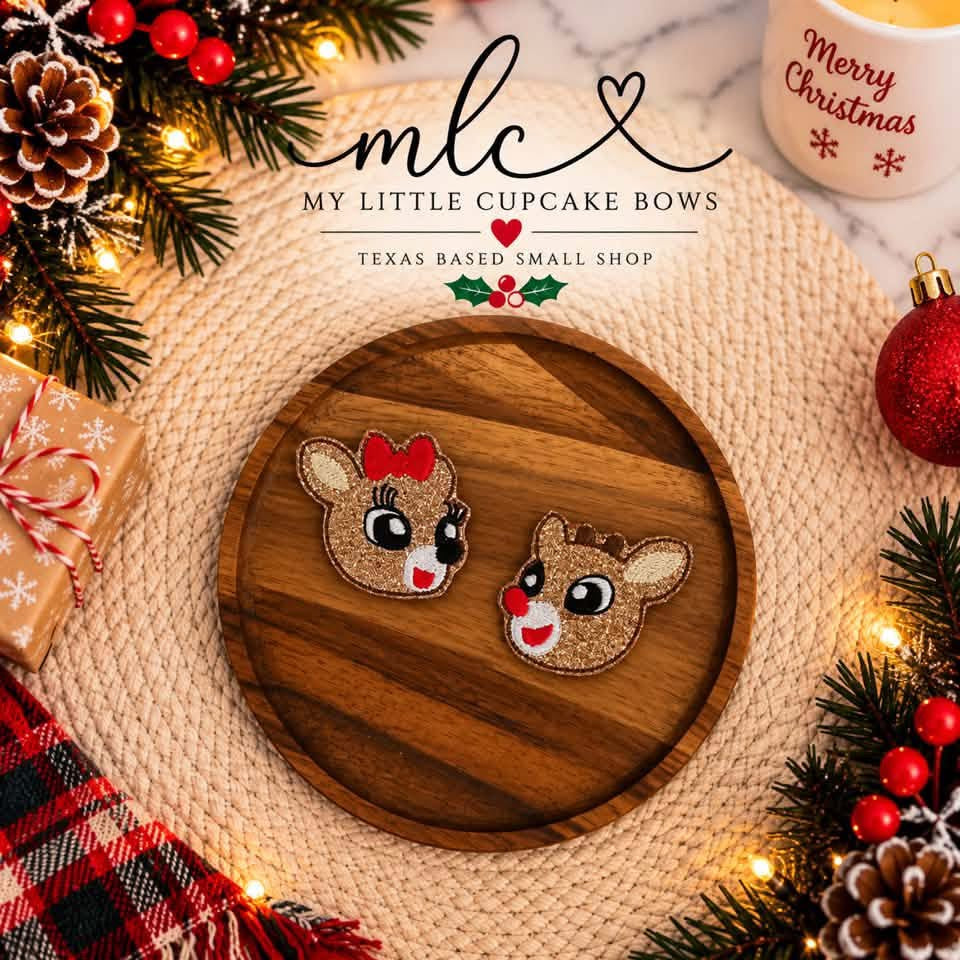 Rudolph & Clarice Feltie Clips