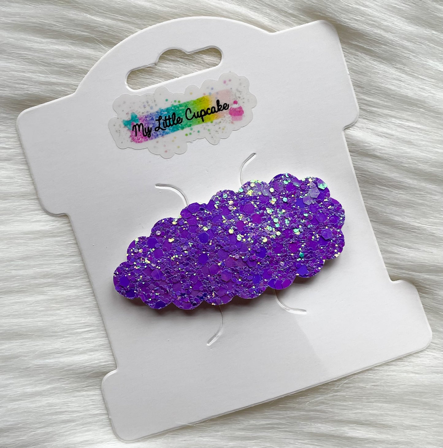 Neon Purple Glitter Snap Clip