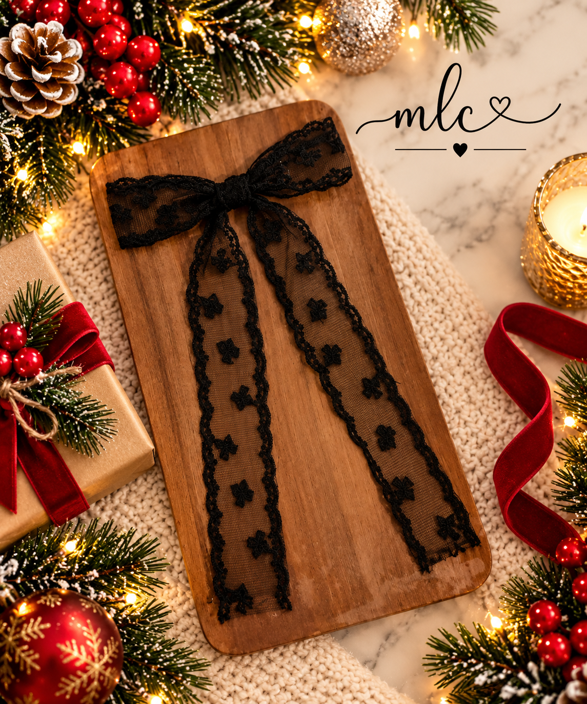 Black Simple Lace Long Tail