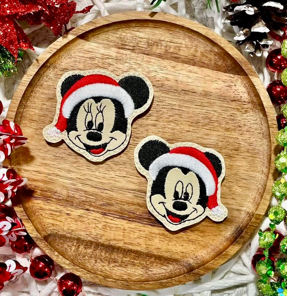 Mouse Santa Feltie Clips