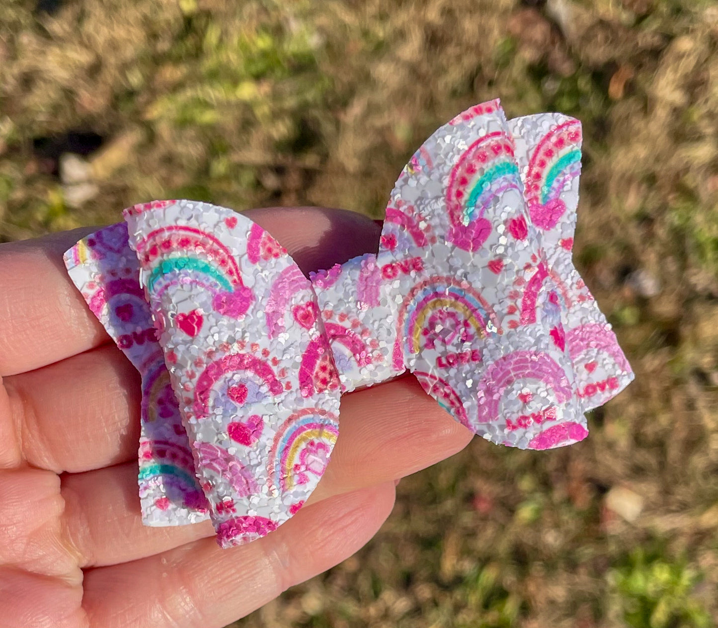 Pink Love Rainbows Glitter 3in Original