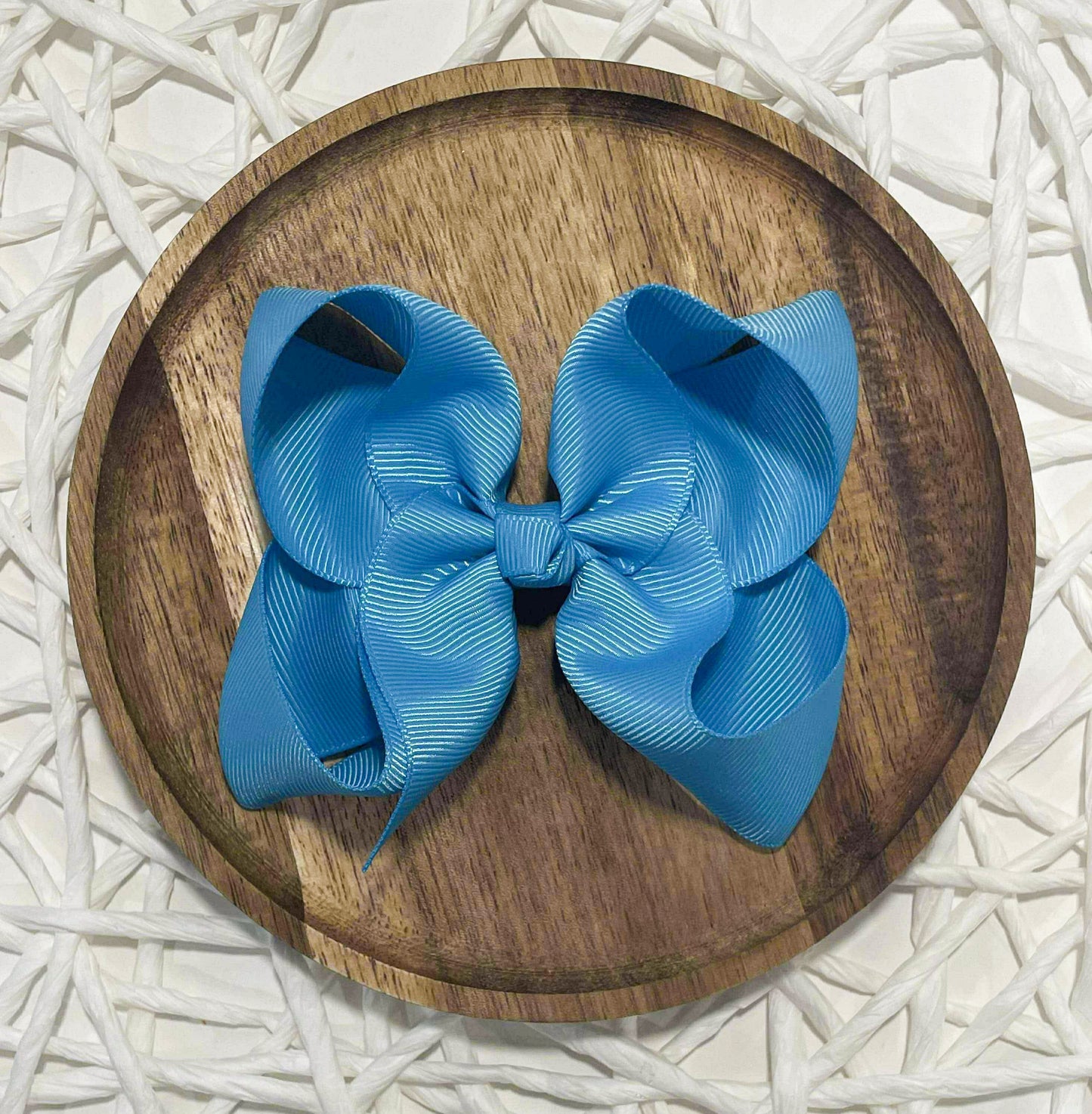 Solid Turquoise 4in Ribbon Bow
