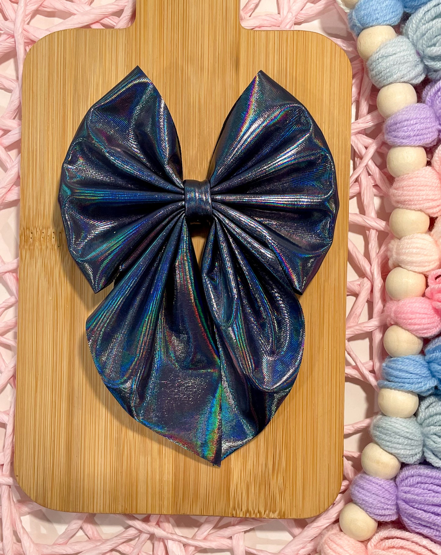 Midnight Holo Fabric Bow