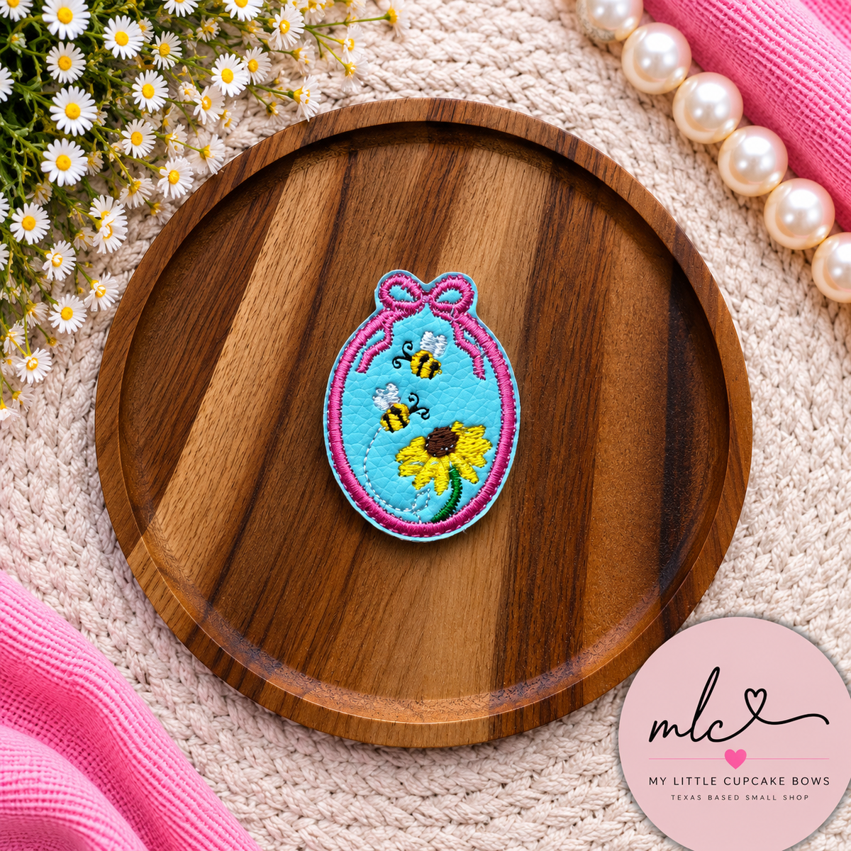 Bee & Sunflower Frame Feltie Clip