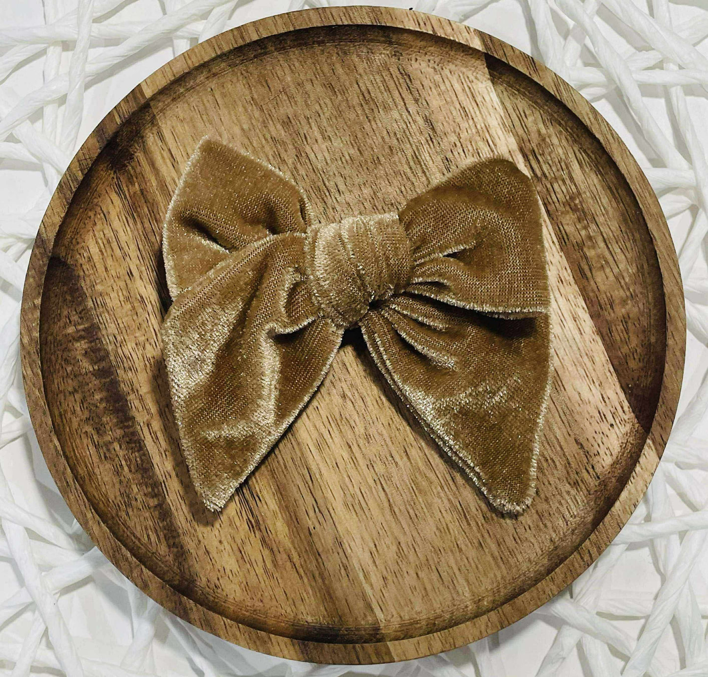 Taupe Velvet Hand Tied