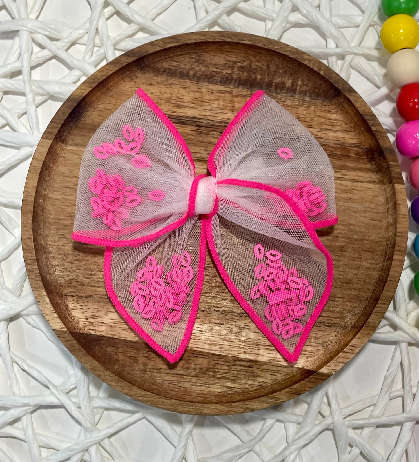 Hot Pink Kisses Shaker Bow