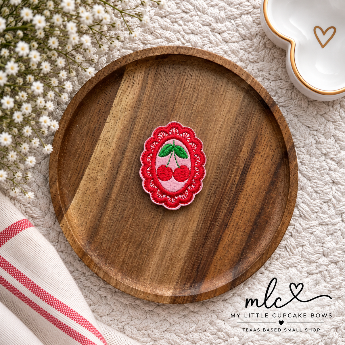 Cherries Portrait Feltie Clip