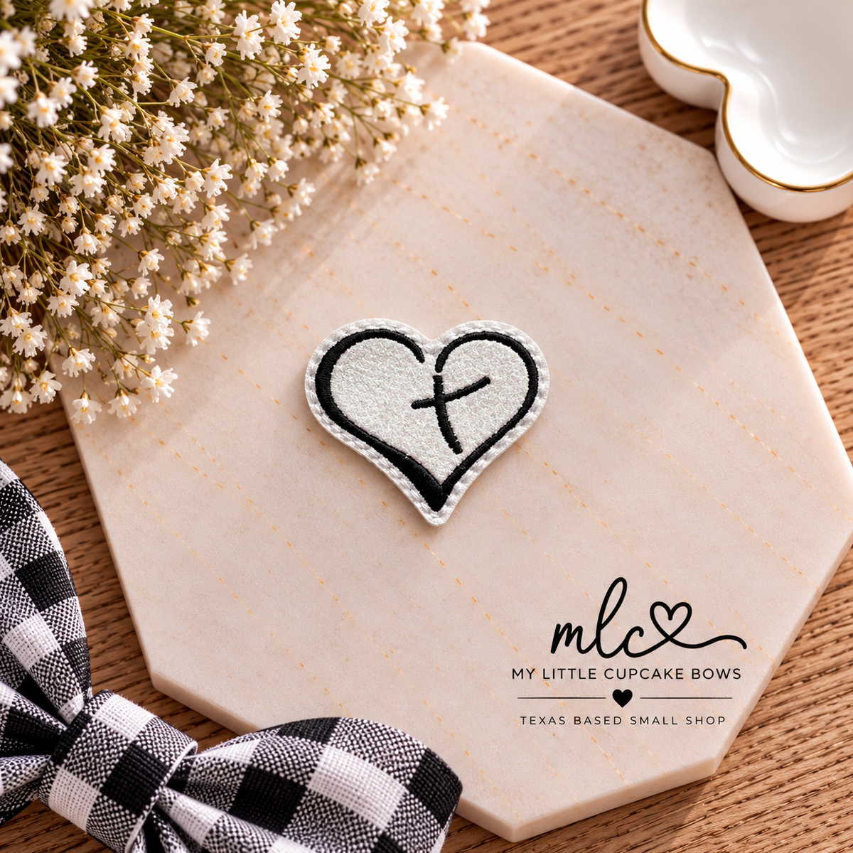 Heart Cross Feltie Clip