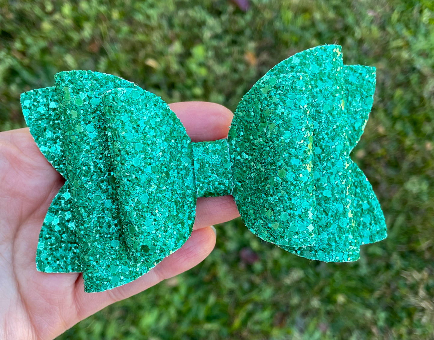 Christmas Green Glitter 5in Double Stack