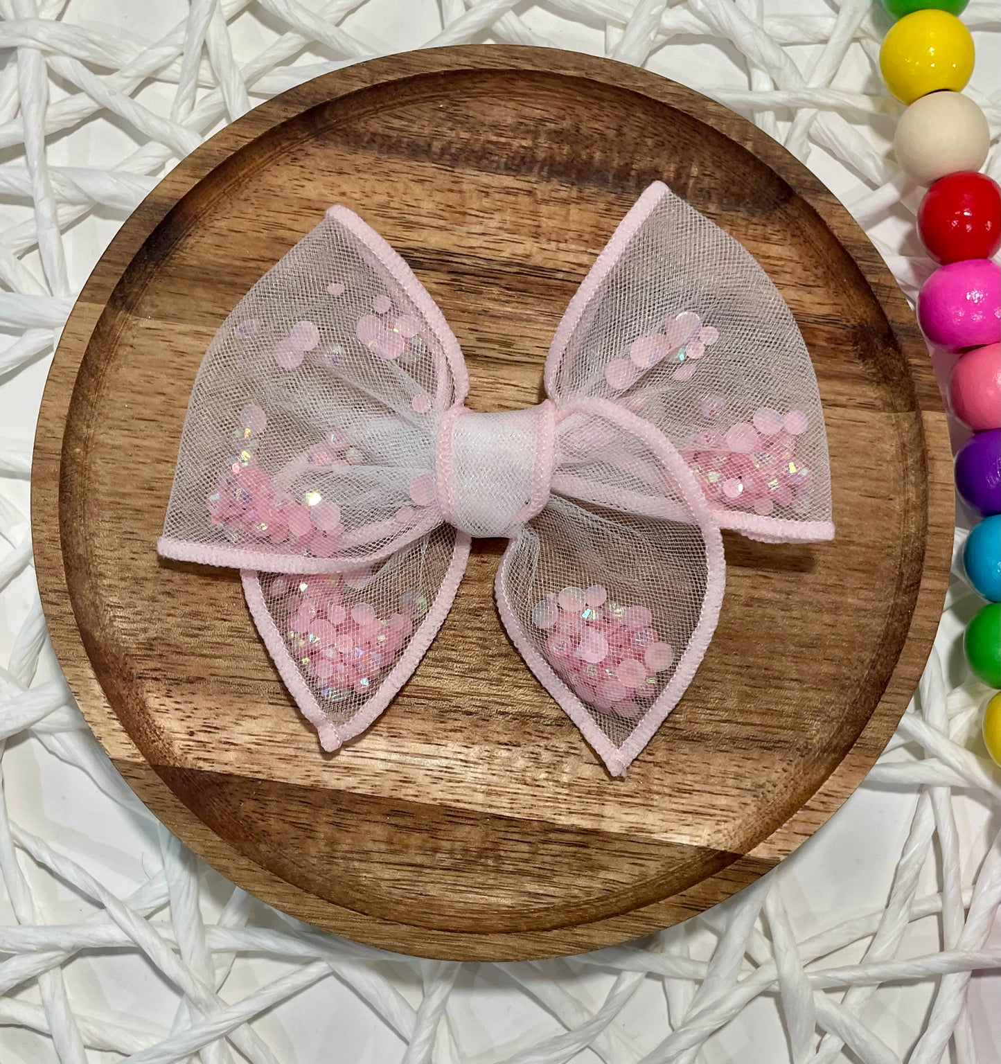 Light Pink Glitter Shaker Bow