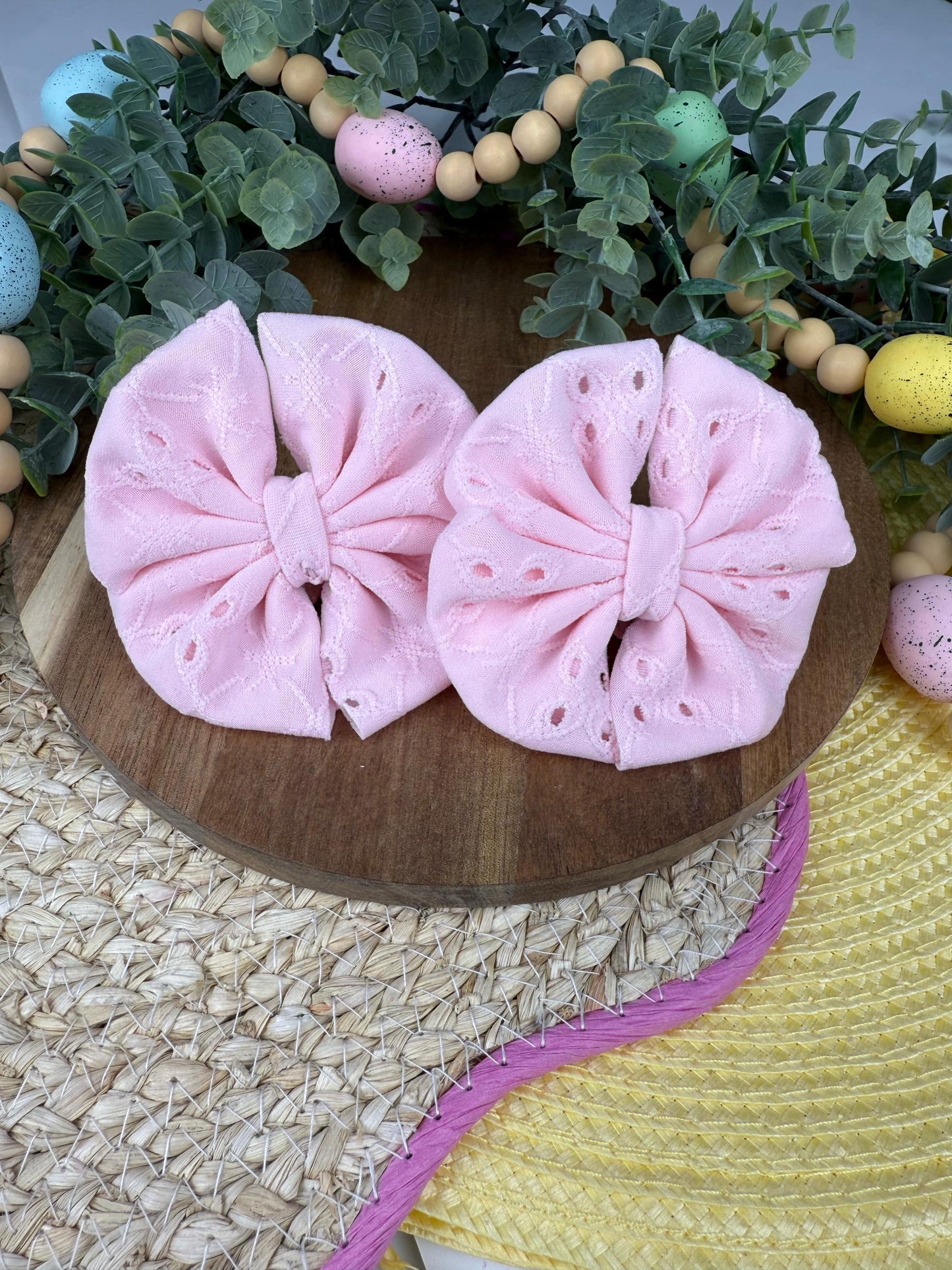 Pink Eyelet Fabric