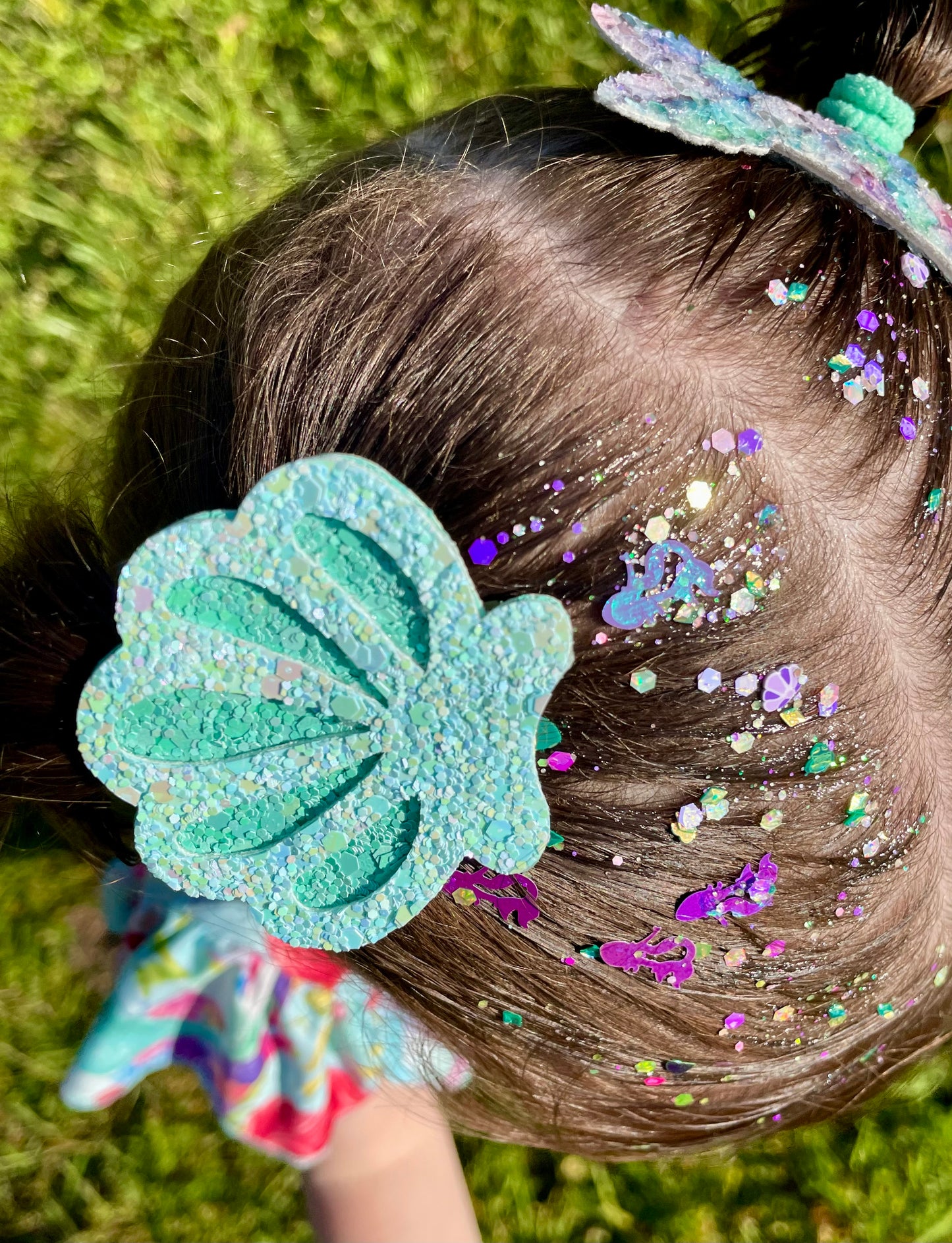 Aqua/Mint Seashell Clip