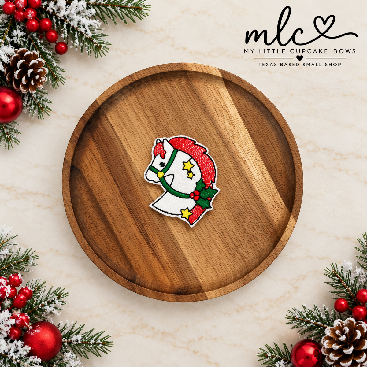 Vintage Holiday Horse Feltie Clip