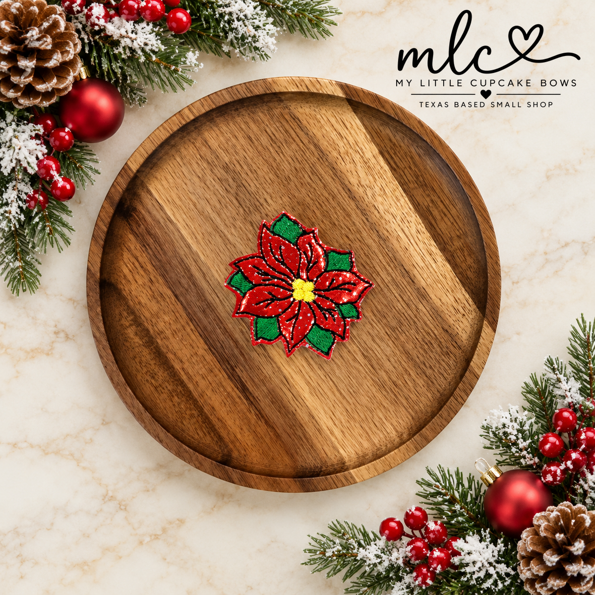 Holo Poinsettia Feltie Clip