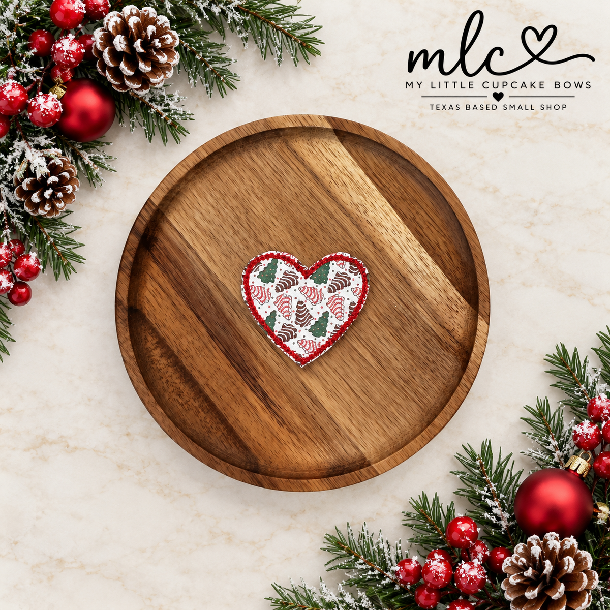 Tree Cakes Heart Feltie Clip
