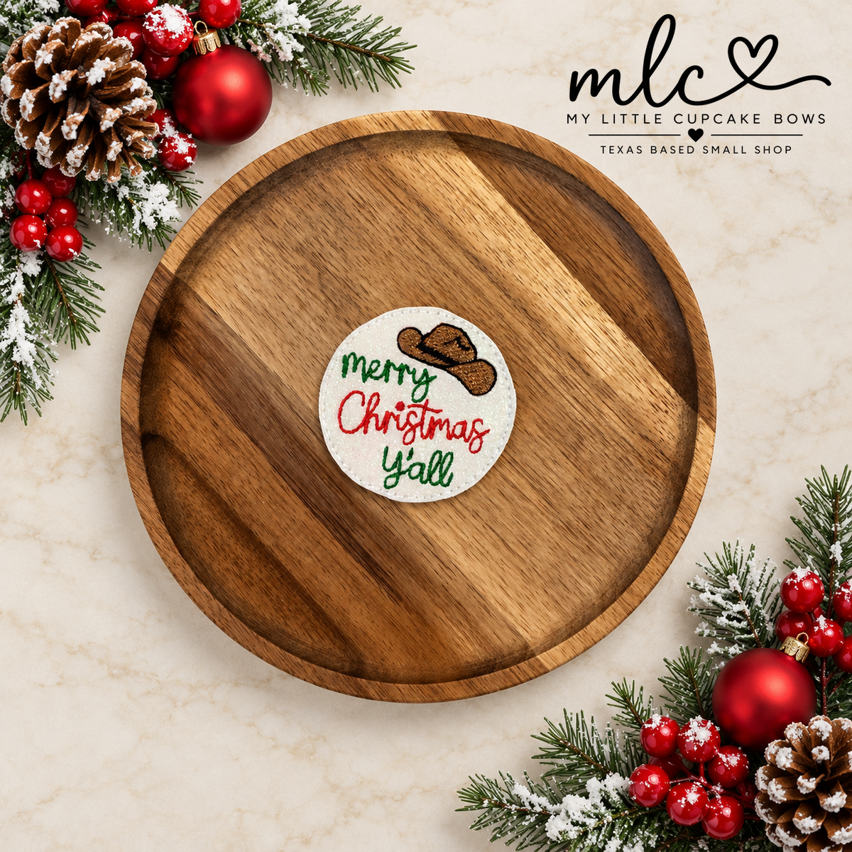 Merry Christmas Ya’ll Feltie Clip