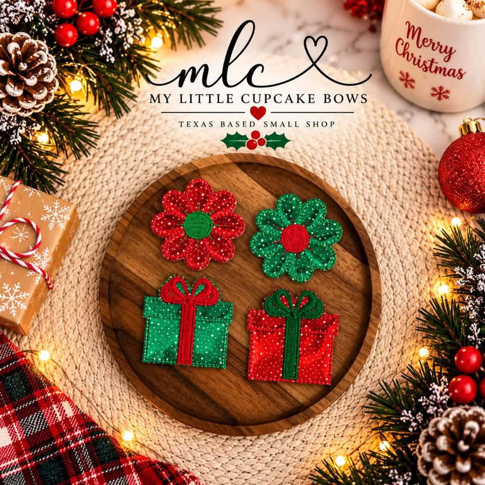 Holo Christmas Feltie Clips