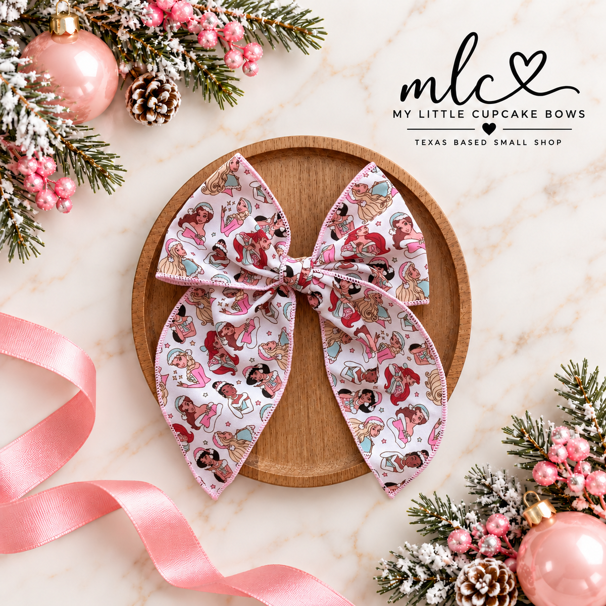 Winter Princess Serged Bow