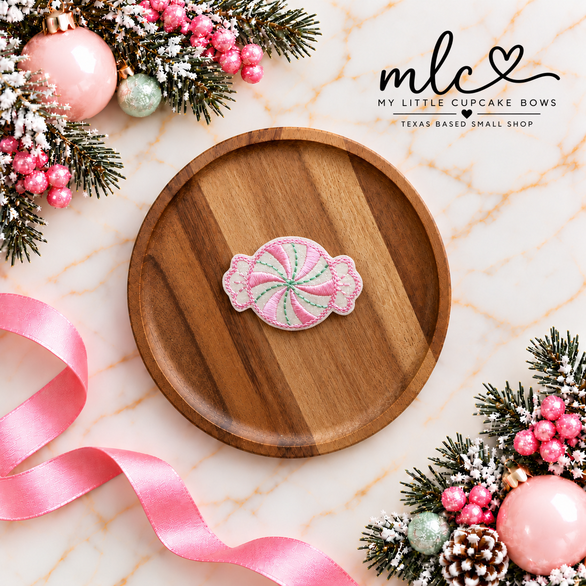 Pink Spearmint Feltie Clip