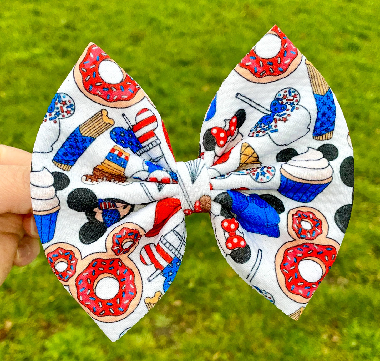 4th Mouse Treats Fabric Bow