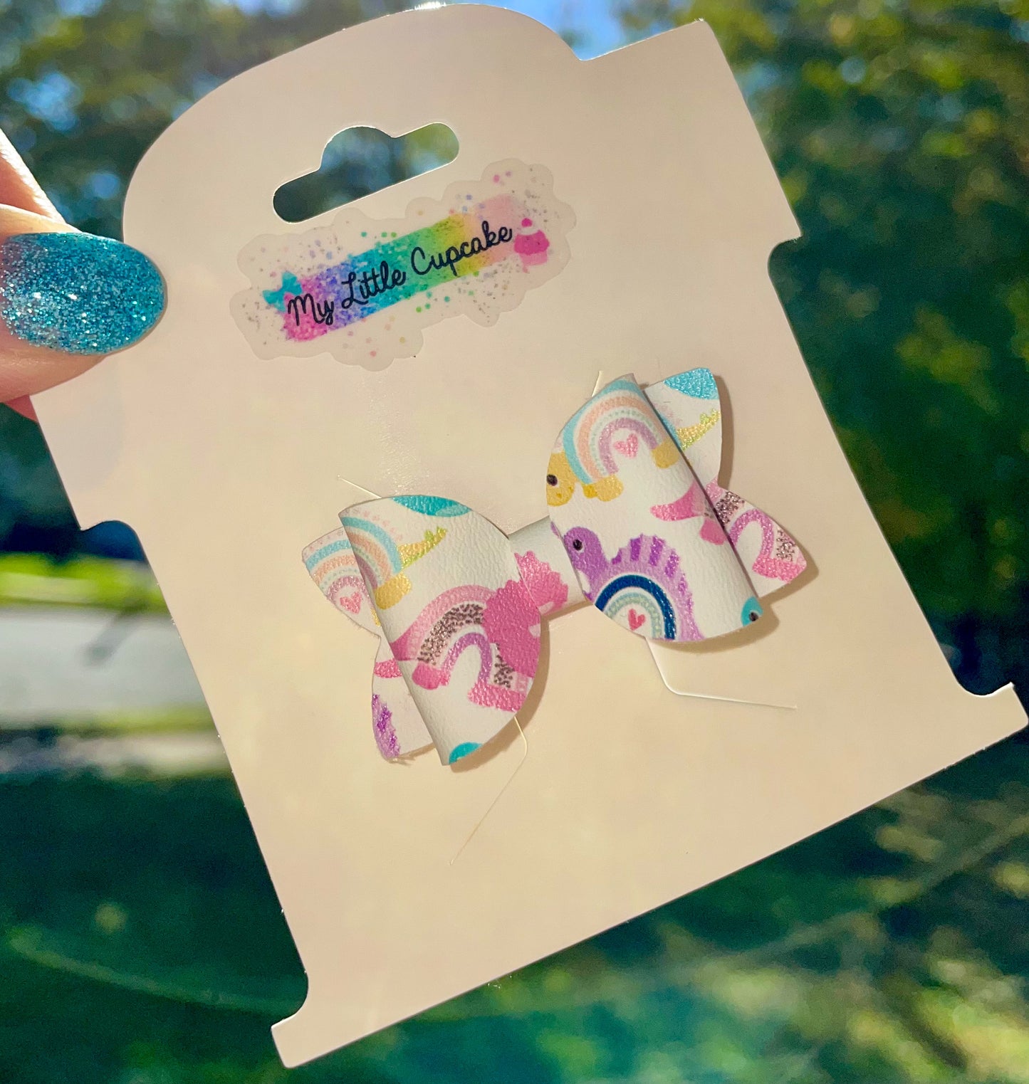 Rainbows & Dinos Bitty Bow