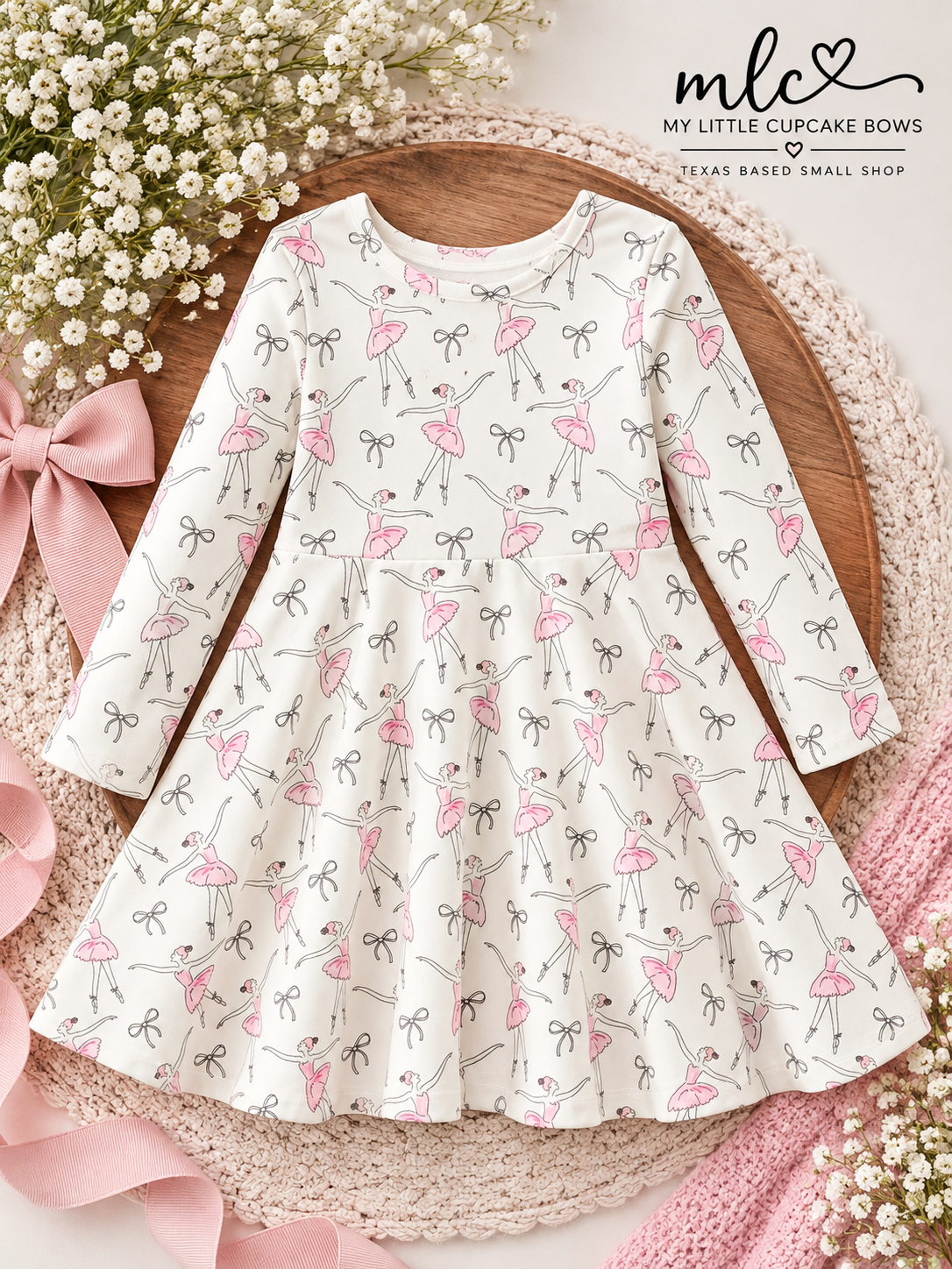 Fall Ballet Bow Twirl Dress