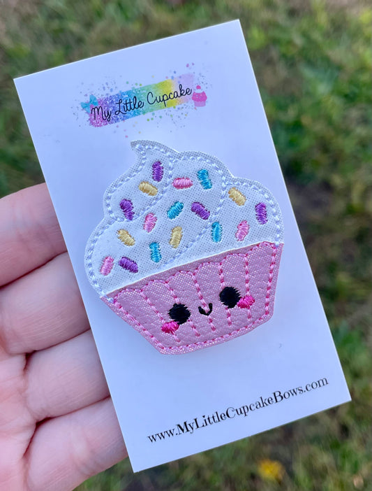 Happy Cupcake Feltie Clip